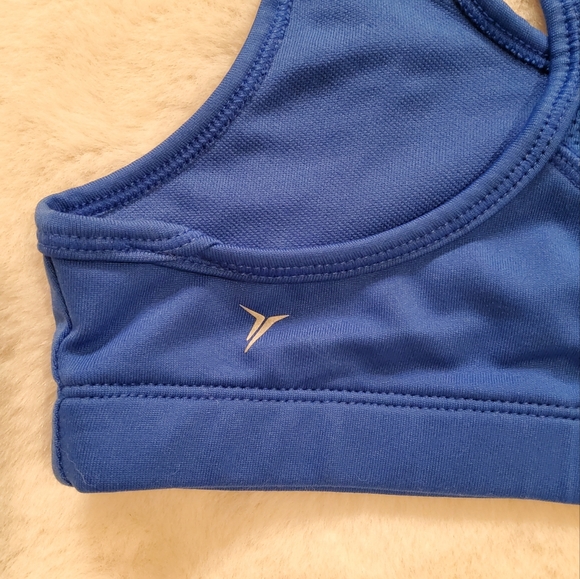 Old Navy Active Sports Bra Girls Medium 8 Go-Dry Mesh Racerback Cerulean Blue - Picture 4 of 11